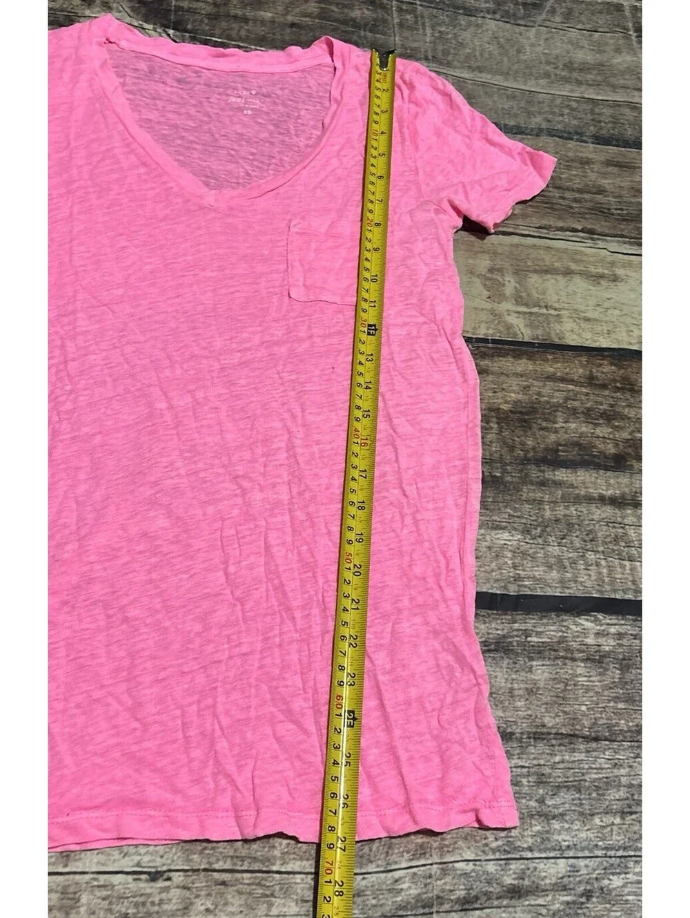 J Crew Top Womens XS Linen Tunic Pink Short Sleeve Pocket
